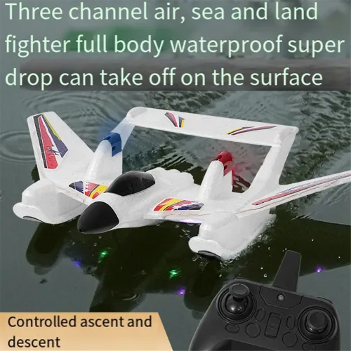 Amphibious Waterproof EPP Foam Fixed-Wing Glider Aircraft 2.4G Radio Control Airplane with LED Lights Plane Toys