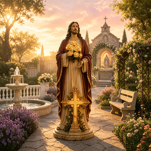 💛 Blessed Light of Garden Sculpture 15CM*9CM*20.5CM led lights