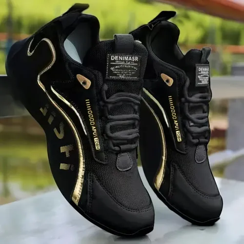 Men's new mesh casual, fashionable, lightweight, comfortable, breathable sports shoes BLACK