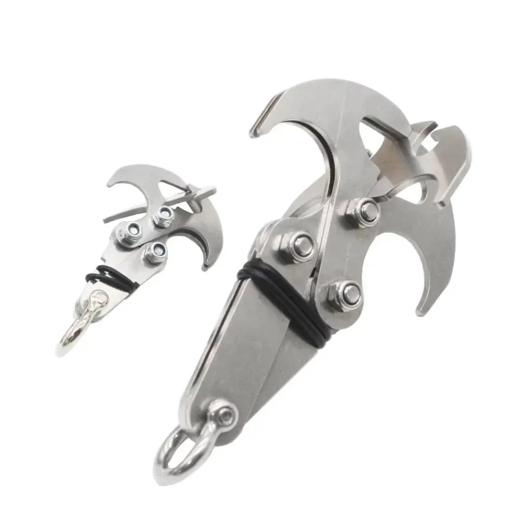 2Pcs Stainless Steel Outdoor Climbing Hook - Durable & Deployment, Gravity Hook & Emergency Tool for Hiking