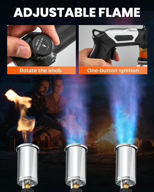 💥Powerful Propane Torch(Propane Tank Not Included) - 2732°F High Temp Flame, Instant Ignition for Grilling, Charcoal, Soldering & Outdoor Cooking
