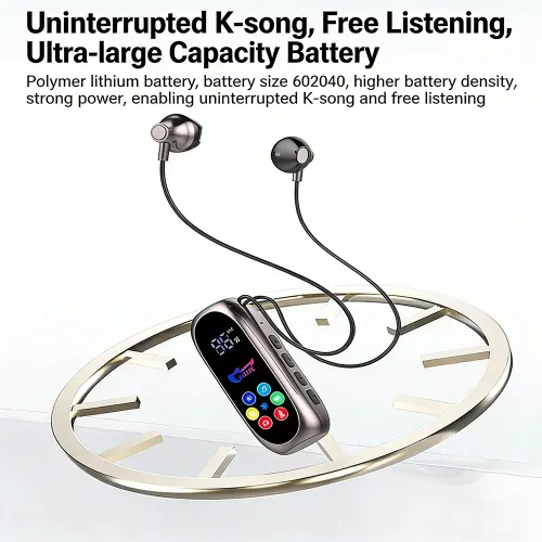 Karaoke headphones with a display screen