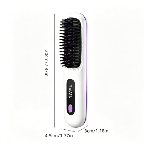Multi-Function Cordless Ceramic Hair Straightener Brush