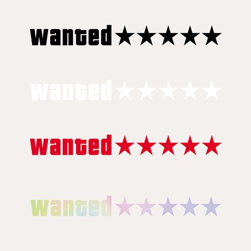 4-Pack Set – Wanted 5-Star Car Stickers