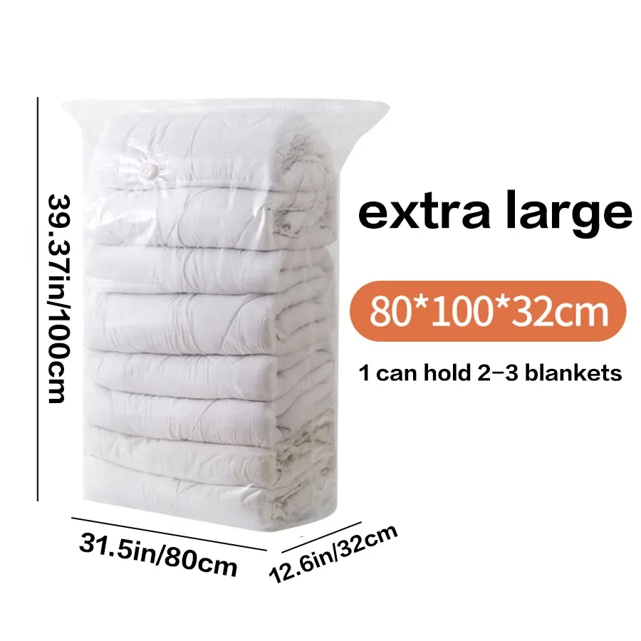 5PCS Vacuum Compression Bag, No Need for Pumping, Clothing Storage Bag, down Jacket and Cotton Quilt Vacuum Storage Bag