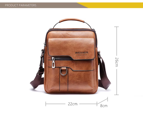 Men's Genuine Leather Crossbody Shoulder Bag