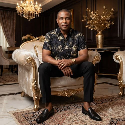 Short-sleeved shirt with a vintage golden rose print.