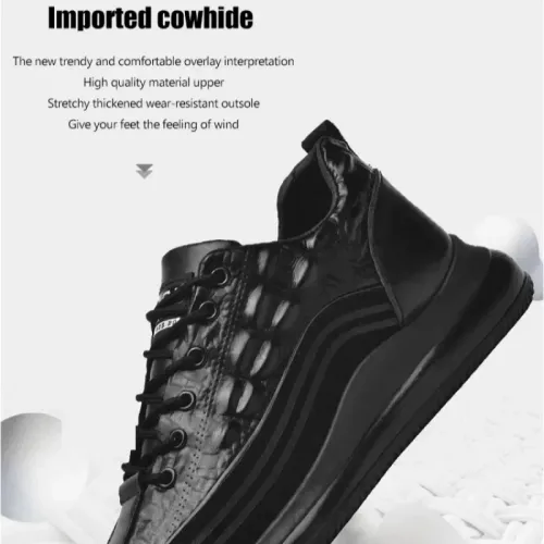 Men's Patent Leather Shoes Thick Sole Male Adult Drawstring Lace-up Shoes Vintage Retro Casual British Style Shoes Streetwear