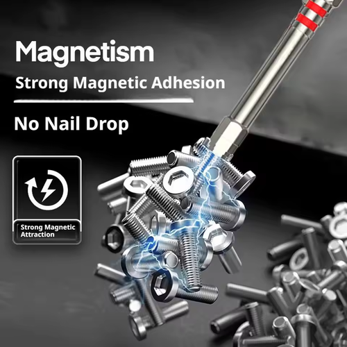 6PCS Pagoda Step Hex Screwdriver Bit Set, S2 Alloy Steel Hex Shank Bits Multi-Size Magnetic Tips for Electric Drill Screwdriver