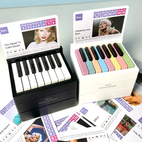 Piano Calendar 2025 with 27 Music Calendar Cards 52 Songs