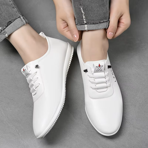 Summer slip-on white shoes men's casual soft soled driving shoes light soft men's shoes