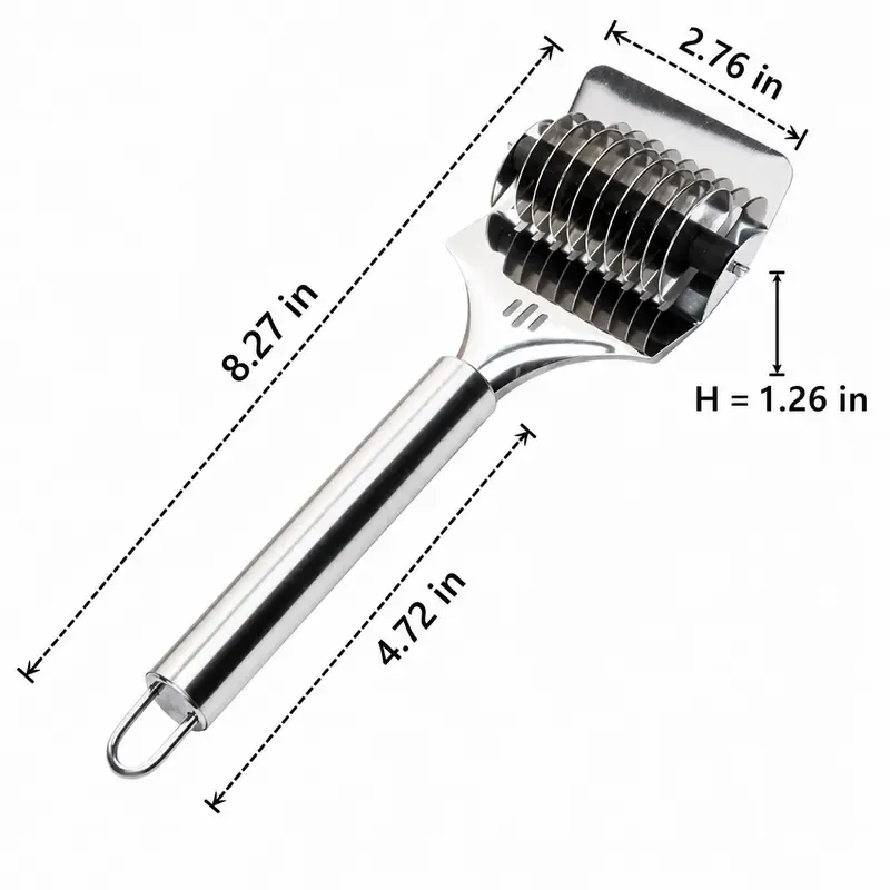 3PCS High Grade Stainless Steel Noodle Lattice Roller Docker Dough Cutter Pasta Spaghetti Maker for Kitchen Cooking Tools