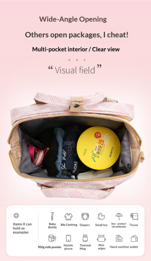 New Style Mommy Large Capacity Storage Backpack – Multifunctional, Solid Color, Portable Diaper Bag