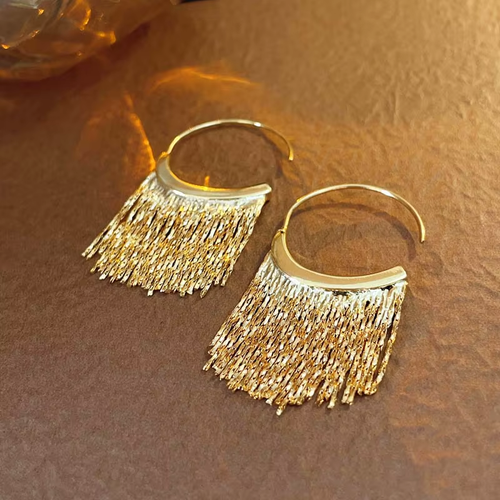2pcs Fashion Metal Snake Bone Tassel Earrings For Women Simple Gold Silver Color Geometric Earrings Party Jewelry Beautiful Gift