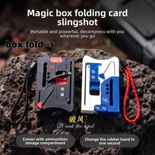MagaPivot Card EDC Pocket Box Fold Quick Change Rubber Band Magic Box Folding Card Slingshot Enlarged Magazine Radish Life Card