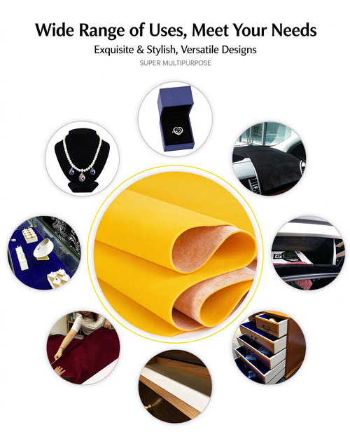 150cm*50cm Red self-adhesive flocking cloth tape with super soft texture on the back adhesive