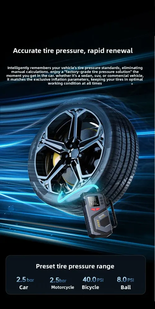 Emergency Start Power Wireless Car Air Pump Portable Wireless Car Electric Vehicle Air Pump