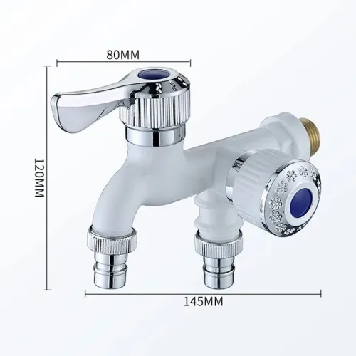 Dual-Head Washer Faucet With One Inlet And Two Outlets Sturdy Antifreeze Faucet Splitter Easy Installation Garden Hose Splitter