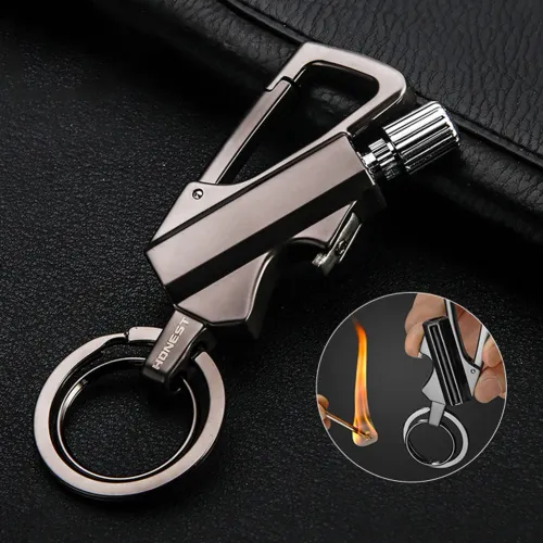 3 in 1 Keychain Lighter Waterproof Flints Lighter Keyrings Bottle Opener Outdoor Survival Multi Tool