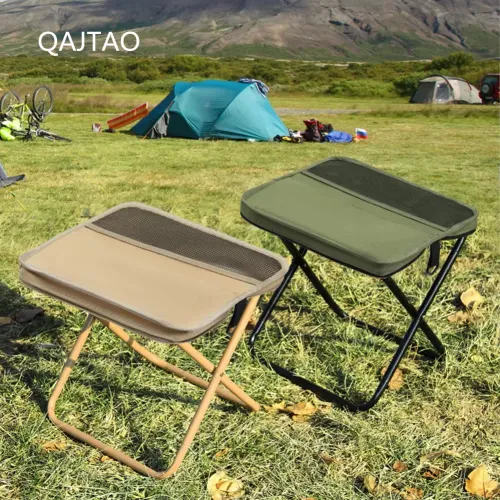 Portable folding camping stool with shoulder strap (for picnics and outdoor use)