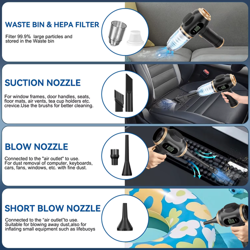 1 Set 36V 3.5A Multifunctional High-Power Car Vacuum Cleaner with Strong Suction