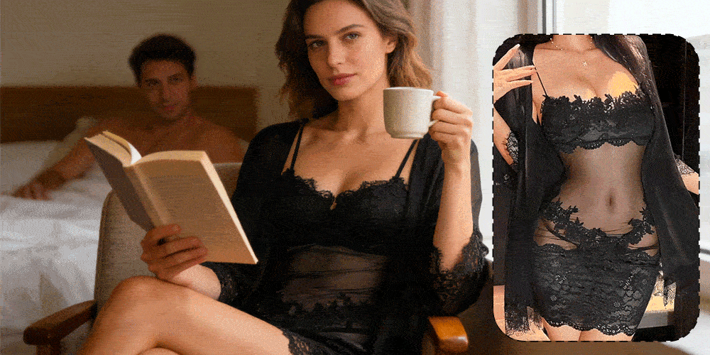 Solid Color Ruffled Two-Piece Nightgown Set