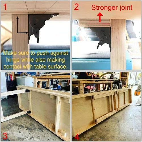Heavy-Duty Folding Table Leg Brackets with Self-Locking Hinges