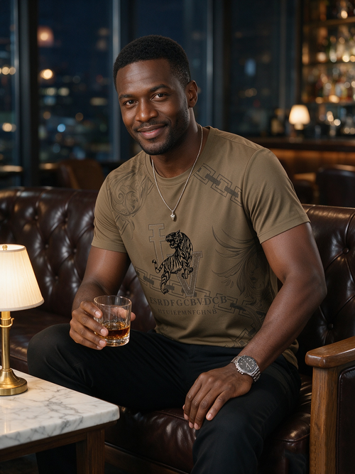 Men's Ice Silk Jacquard T-Shirt