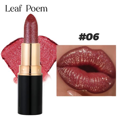Metallic Glitter Lipstick Diamond Dazzling Waterproof Sexy Lip Gloss Moisturizing Matte Velvet Pearlescent Lip Tint Balm Makeup