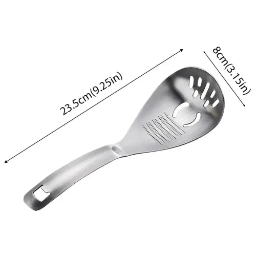 2pcs Stainless Steel Ginger Garlic Grater Multi-functional Grinding Spoon Egg, Soup Divider Kitchen Cooking Utensils