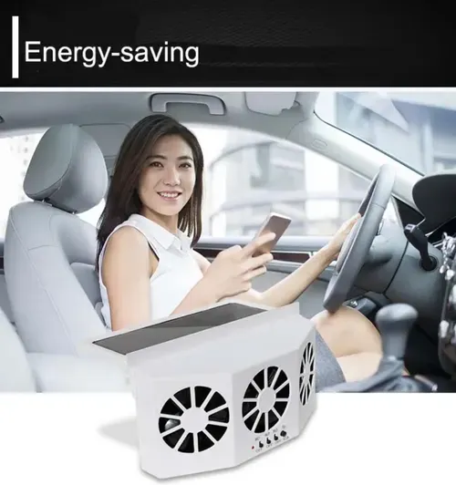 Solar powered car air circulation exhaust fan