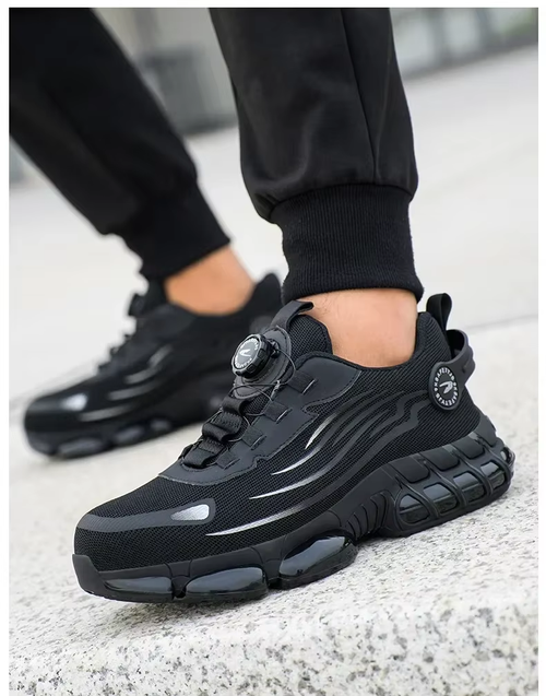 Rotating‑Button Safety Work Boots for Men
