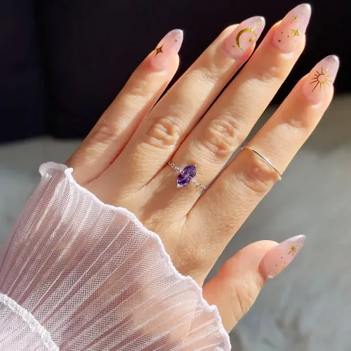 Fashionable Adjustable Colorful Double Heart Ring Fashionable and Versatile Adjustable Jewelry Accessory Gift