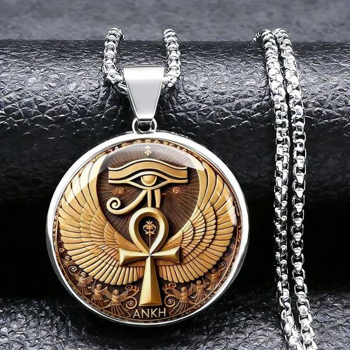Winged Eye of Horus Totem – Men's Vintage Mystical Pendant
