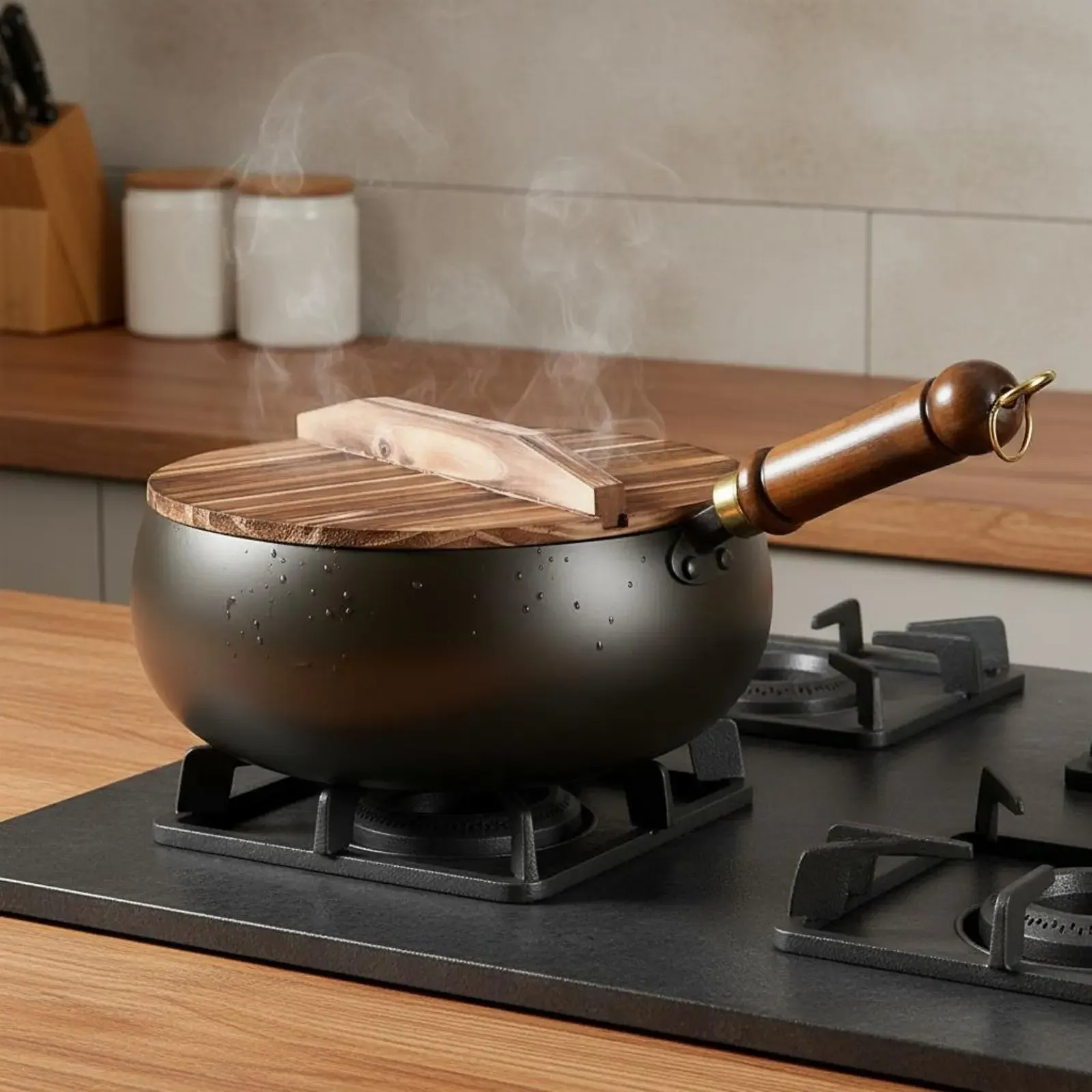 Made in Italy Traditional Iron Wok No Coating Chinese Iron Wok Deep Stir Fry Pan Large Capacity Professional Grade for Chefs