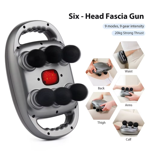6-Head High-Frequency Vibration Body Massage Fascia Gun
