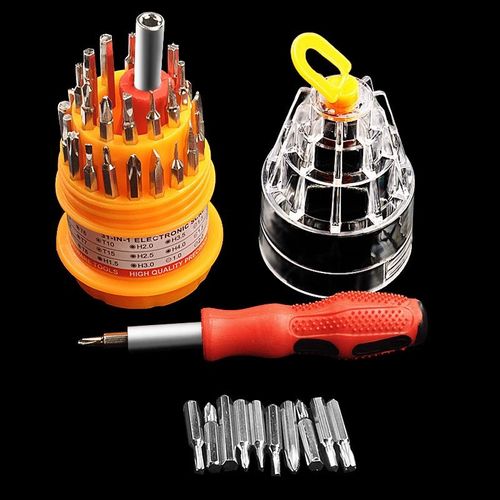 31 in 1 Mini Magnetic Carbon Steel Screwdriver Set Drill Bits and Drill Bit Holder Mobile Phone Repair Tool Set