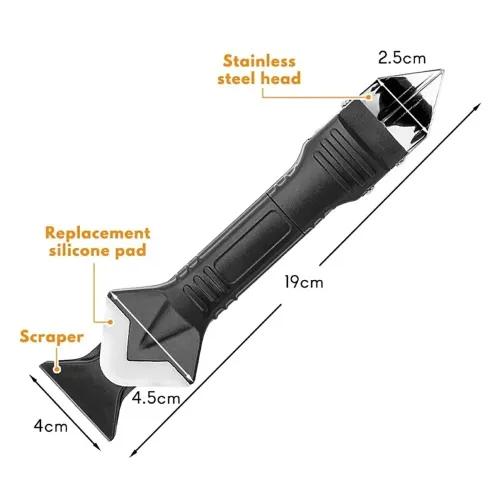 5-in-1 Metal Head Glue Tool Kit Silicone Spatula Caulk Remover Grout Removal Sealant Finishing Corner Scraper Repair Tools