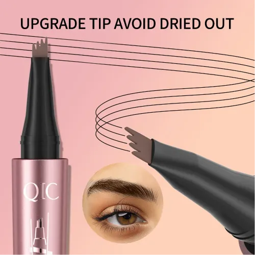 Four Tip Eyebrow Pen  Available in Black Coffee Gray (4 Shades) Liquid Formula Waterproof Long Lasting Natural Looking Finish Sweat Resistant Smudge Proof Beauty Makeup Essential.