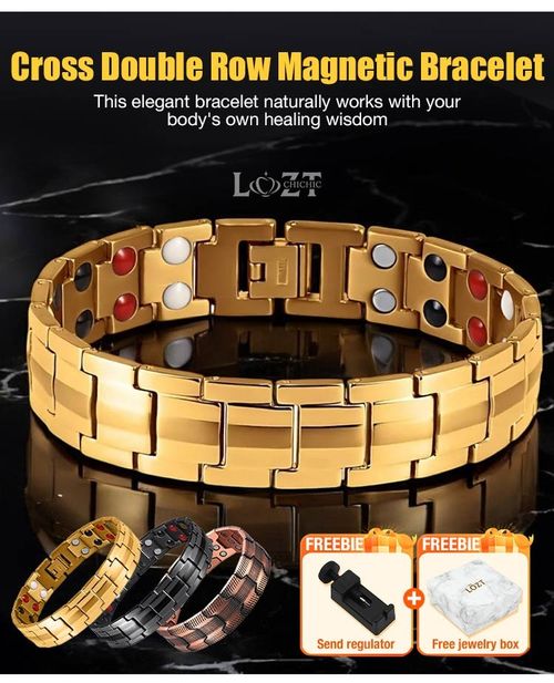 Cross Double Row Magnetic Bracelet - Found your stress-relief secret, Magnetic Wellness Boost