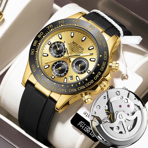 Luxury Business Fashion Casual Black gold luminous waterproof men's watch
