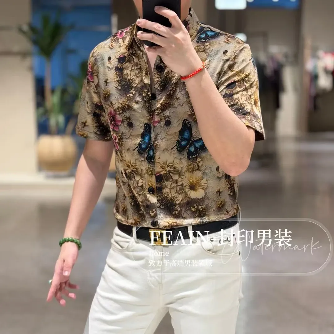 Men's Acetate Shirt with Bow Detail