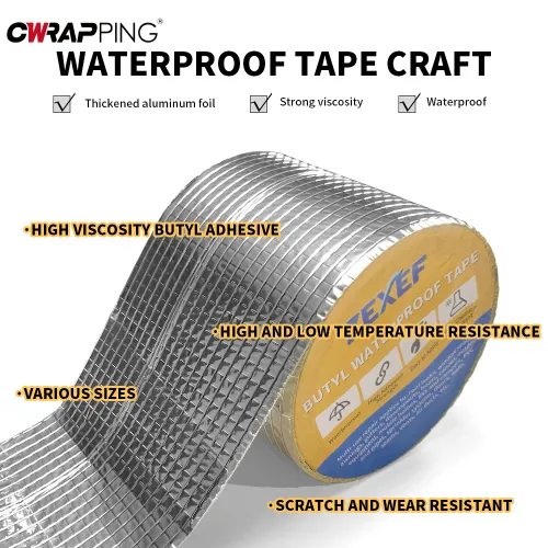 Waterproof Self Tape High Temperature Resistance Aluminum Foil Thicken Butyl Tape Wall Pool Roof Crack Duct Repair Sealed Tape