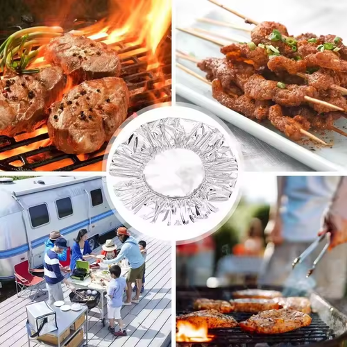 10Pcs  Repeatable Aluminum Foil Film Heat Insulation Covers Keep Warm Kitchen Food Covers for Bowls Dishes Storage Picnic