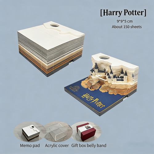 3D Memo  Desktop Decoration Art Paper Sculpture Laser Cut Memo Pad