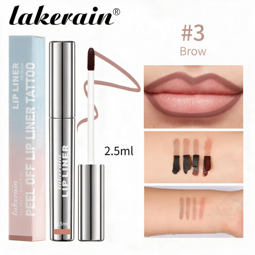 4pcs Waterproof Lip Liner Peel Off Tattoo Lipgloss Waterproof Long Lasting Matte Lip Tint Brown Contour Tear-off Lips Stain Cosmetic