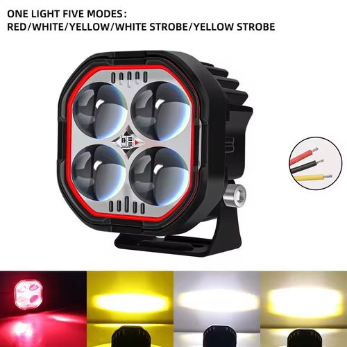 Devil's Eye Yellow White Spotlight Motorcycle Modified Car Light LED Flashing Out