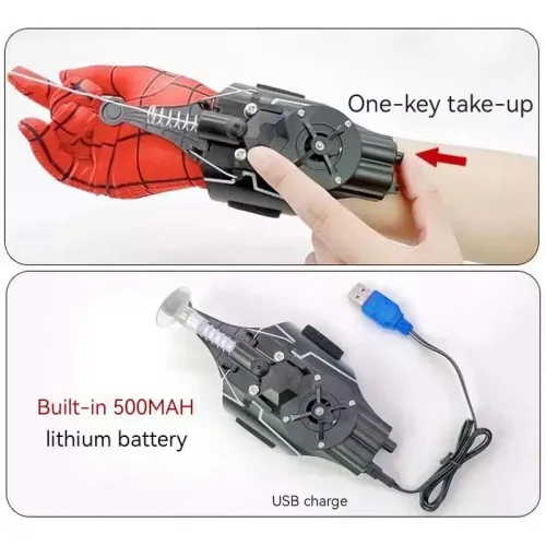 Spider Man Web Shooters ML Legends Spiderman Network Electric Launcher Gloves Toys Manga Figurine Cosplay Props