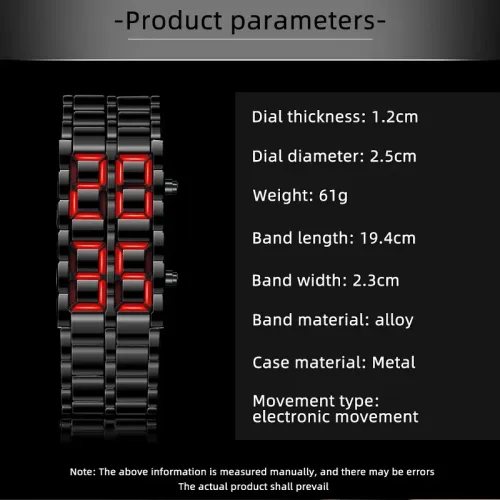 LED Display Electronic Watch Novelty Red Blue LED Lava Digital Wristwatch For Women Men