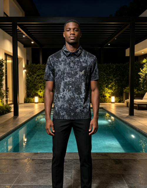 Men's Dark Marbled Shine Polo